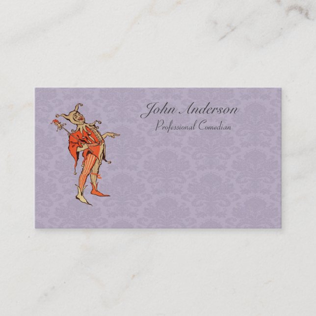 Tarjeta De Visita Cómico profesional - bufón de la corte (Anverso)