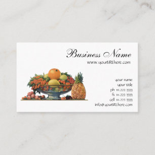 Tarjeta De Visita Comida antigua, Frutas surtidas en un tazón