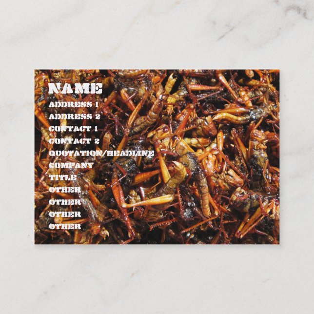 Tarjeta De Visita Comida asiática frita del saltamontes (Takkataen (Anverso)