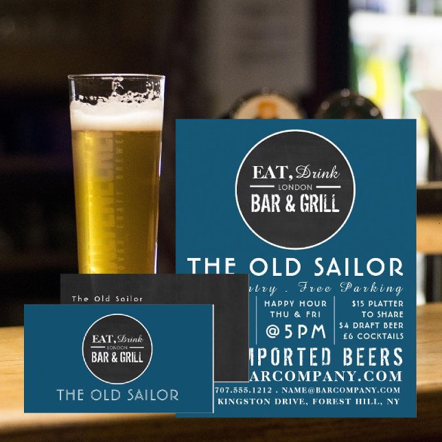 Tarjeta De Visita Comida, Bebé Bar & Grill Logo, Pub/Cervecería (Subido por el creador)