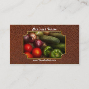 Tarjeta De Visita Comida - cebollas, tomates, pimientas, y pepinos