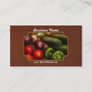 Tarjeta De Visita Comida - cebollas, tomates, pimientas, y pepinos