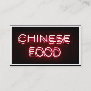 Tarjeta De Visita COMIDA CHINA - Rótulo Neón Rojo