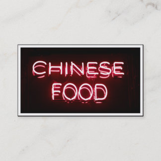 Tarjeta De Visita COMIDA CHINA - Rótulo Neón Rojo