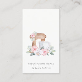 Tarjeta De Visita Comida de panadería de panadería floral rosa de Ru