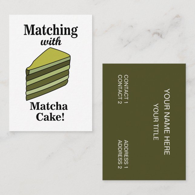 Tarjeta De Visita Comida Matcha Green Cake (Anverso / Reverso)