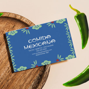 Tarjeta De Visita Comida Mexicana Camión de Comida Papel Picado
