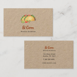 Tarjeta De Visita Comida mexicana Taco 