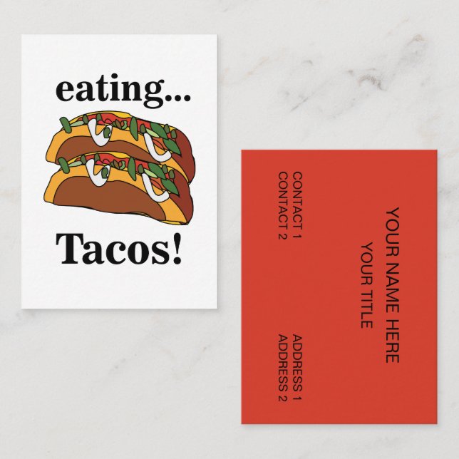 Tarjeta De Visita Comida Mexicana Taco Tacos (Anverso / Reverso)