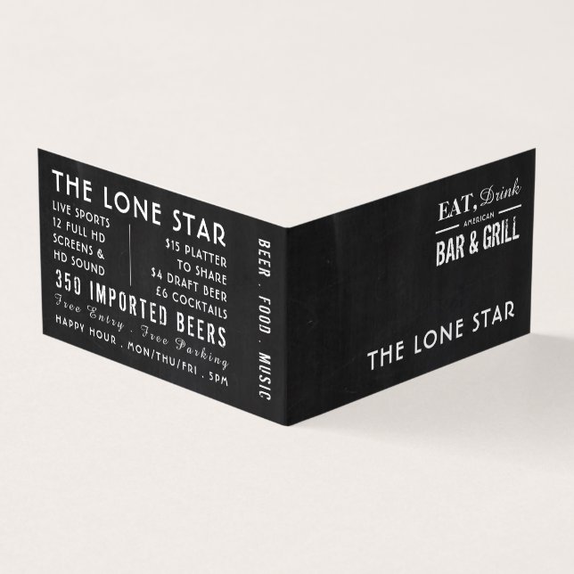 Tarjeta De Visita Comida, pizarra de bebidas, Pub/Cervecería, detall (Exterior)