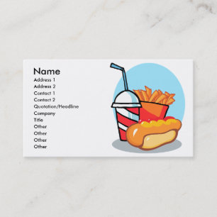 Tarjeta De Visita comida rápida personalizado