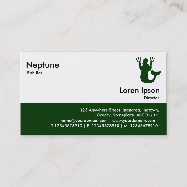 Tarjeta De Visita Comida rápida - Verde oscuro (Anverso)