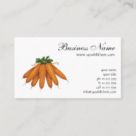 Tarjeta De Visita Comida vintage, Bunch of Organic Carrots Vegetable