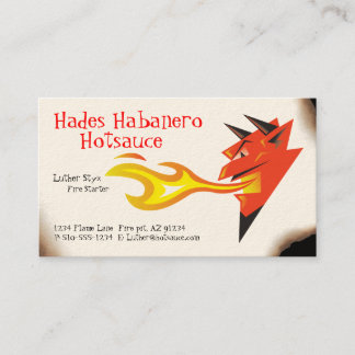Tarjeta De Visita Comidas de Head_Hot Sauce_Spicy del diablo