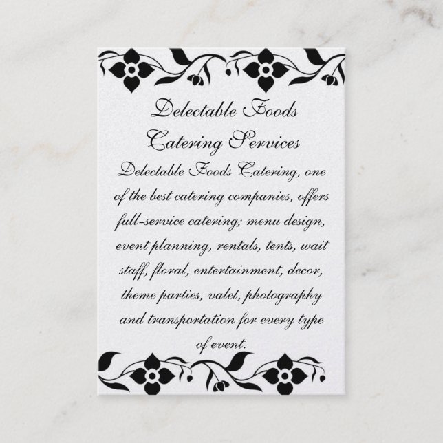 Tarjeta De Visita Comidas deliciosas (Anverso)