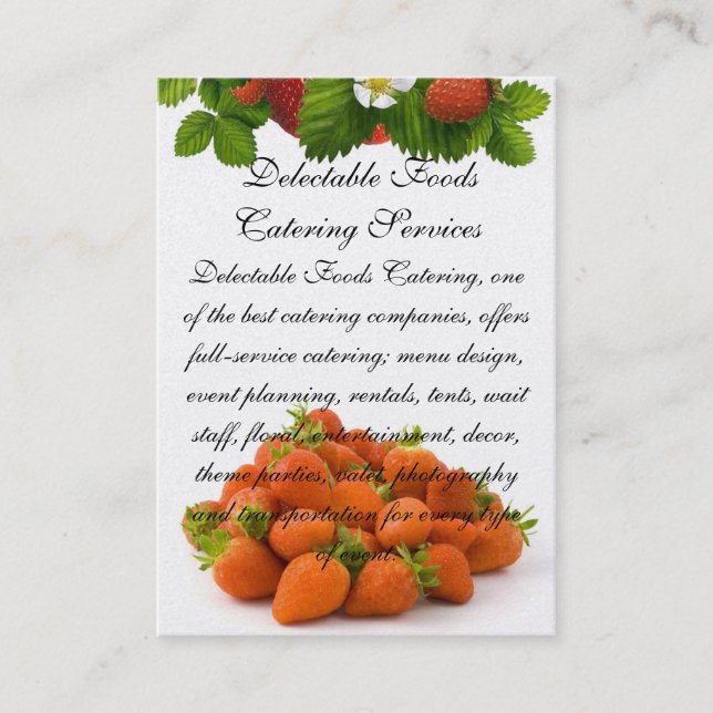 Tarjeta De Visita Comidas deliciosas (Anverso)