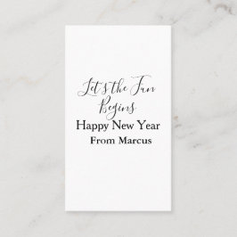 Tarjeta De Visita comienza la diversión feliz año nuevo nombre año s
