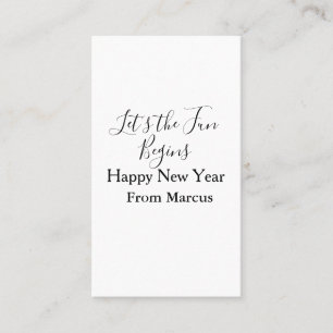 Tarjeta De Visita comienza la diversión feliz año nuevo nombre año s
