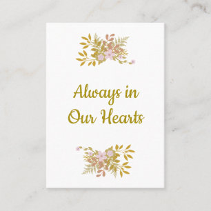 Tarjeta De Visita Commemorative Dear Ones Floral in Pink / Gold