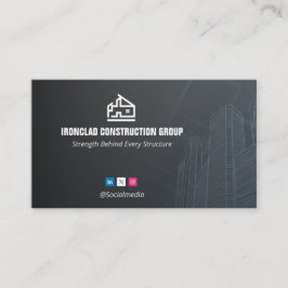Tarjeta De Visita Commercial Building Contractors | Dark Minimalist
