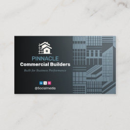Tarjeta De Visita Commercial Building Contractors | Dark Minimalist