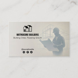 Tarjeta De Visita Commercial Building Contractors | Gray Sketch