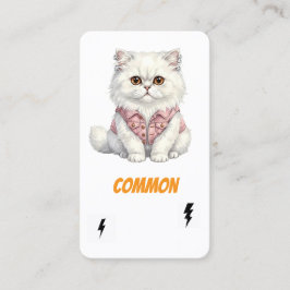 Tarjeta De Visita Common Punk Cat-Collector Card-White Rebel