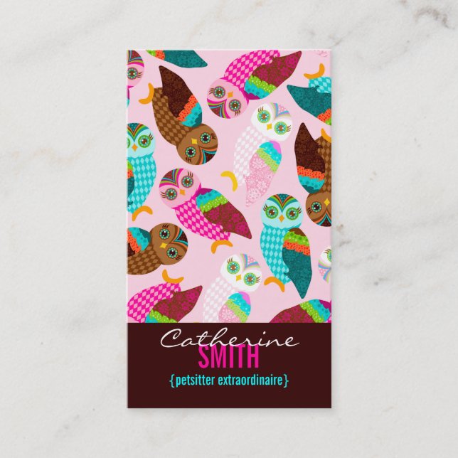 Tarjeta De Visita ¿Cómo ahora pequeños búhos? Vertical (Anverso)