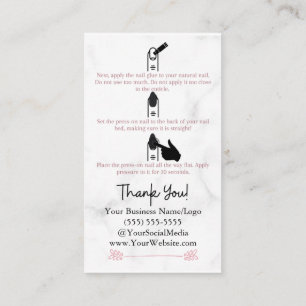 Tarjeta De Visita Cómo Aplicar Las Instrucciones De Las Uñas De Pren