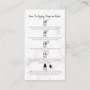 Tarjeta De Visita Cómo Aplicar Las Instrucciones De Las Uñas De Pren