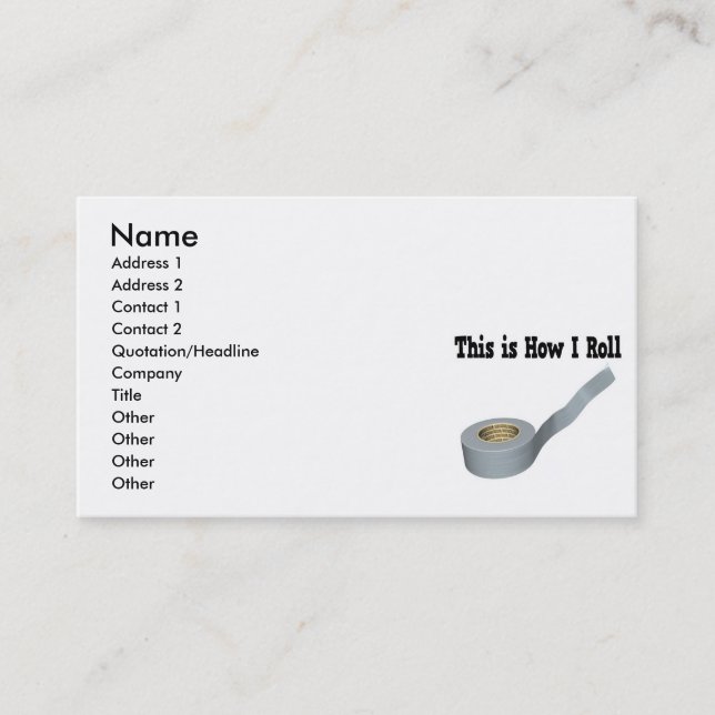 Tarjeta De Visita Cómo hago rodar la cinta ductora (Anverso)