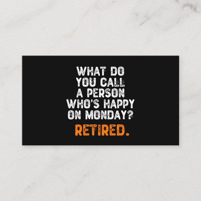 Tarjeta De Visita ¿Cómo llamas a una persona feliz el lunes? (Anverso)