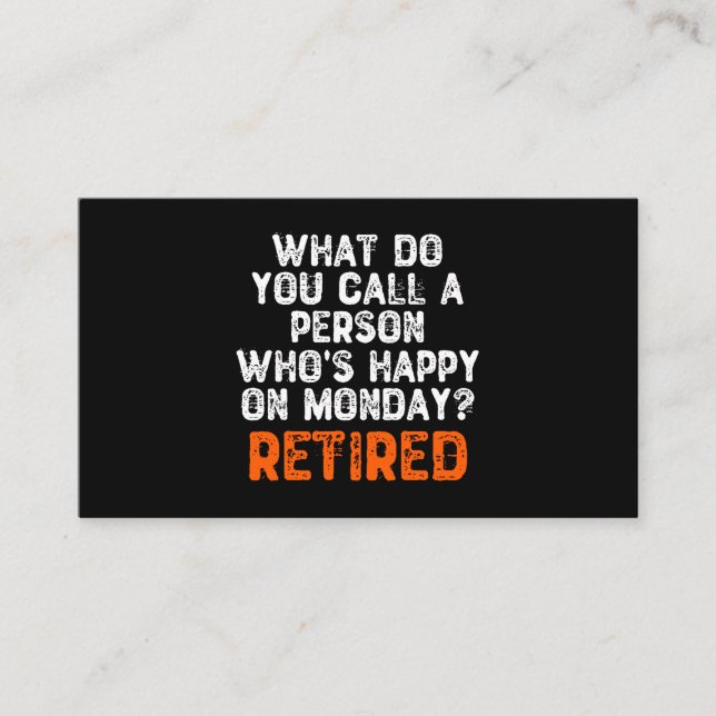 Tarjeta De Visita ¿Cómo llamas a una persona feliz el lunes? (Anverso)