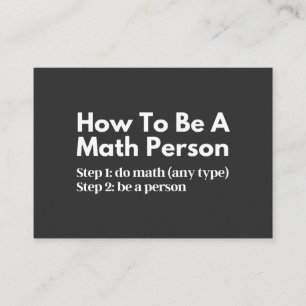 Tarjeta De Visita Cómo Ser Una Persona De Matemáticas
