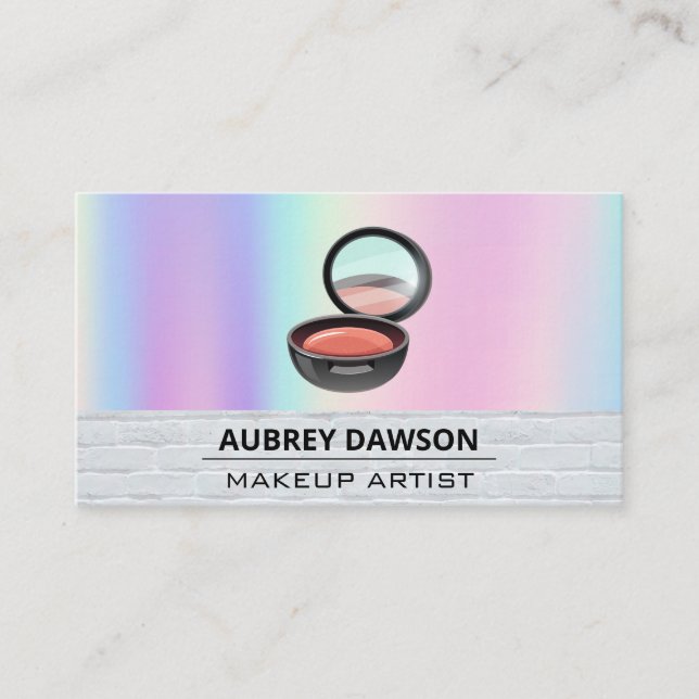 Tarjeta De Visita Compacto de maquillaje | Mezcla arcoiris (Anverso)