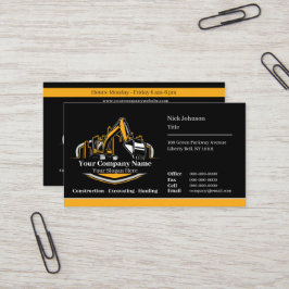 Tarjeta De Visita Compañía Constructora Profesional de Equipo Pesado