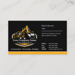 Tarjeta De Visita Compañía Constructora Profesional de Equipo Pesado