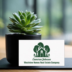 Tarjeta De Visita Compañía de bienes raíces de hogar forestal Realto