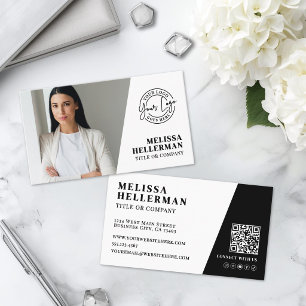 Tarjeta De Visita Compañía de Código QR de Foto Profesional Su Logot