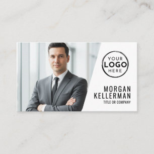 Tarjeta De Visita Compañía de Código QR de Foto Profesional Su Logot