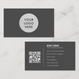 Tarjeta De Visita Compañía de códigos QR con logotipo simple para gr