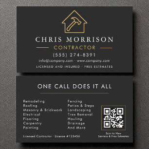 Tarjeta De Visita Compañía de construcción Código QR moderno