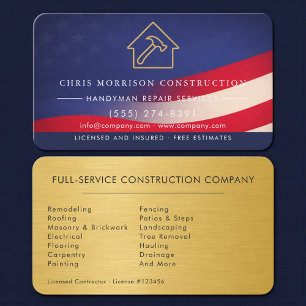 Tarjeta De Visita Compañía de Construcción Metálica Patriótica