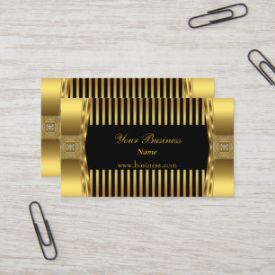 Tarjeta De Visita Compañía de joyas de raya negra dorada