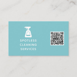 Tarjeta De Visita Compañía de limpieza Botella de pulverización QR C