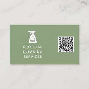 Tarjeta De Visita Compañía de limpieza Código QR Botella de pulveriz