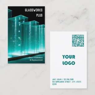 Tarjeta De Visita Compañía de logotipo y vidrio QR para personalizad