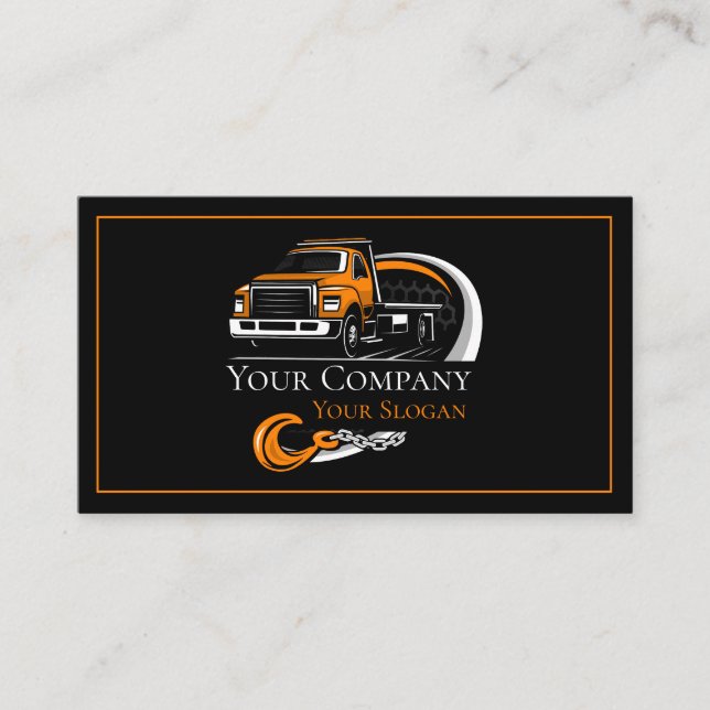 Tarjeta De Visita Compañía de Oleado Profesional, Hauling Service (Anverso)