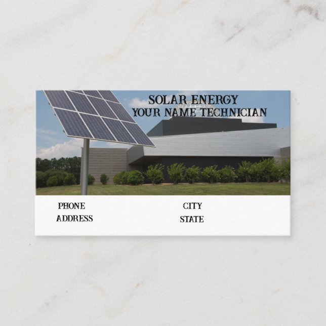 Tarjeta De Visita Compañía de Paneles Solares (Anverso)