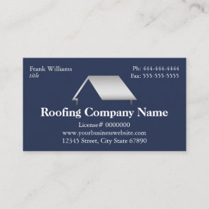 Tarjeta De Visita Compañía de Roofing Azul de la Marina Profesional